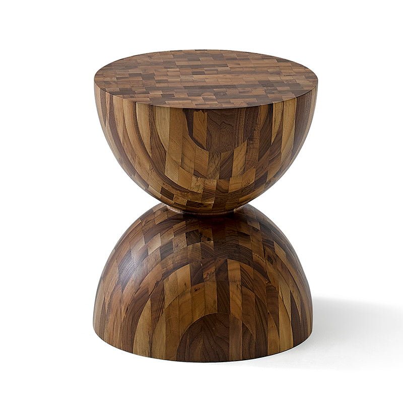 Sculptural Oak & Walnut Side Table
