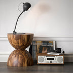 Sculptural Oak & Walnut Side Table