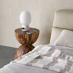 Sculptural Oak & Walnut Side Table