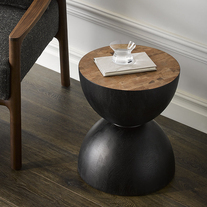Sculptural Oak & Walnut Side Table