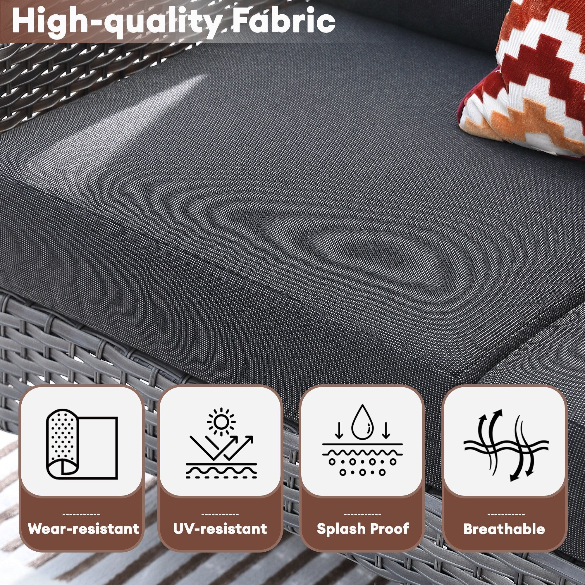 Ensemble de conversation de 4 pièces pour patio extérieur XIZZI avec table