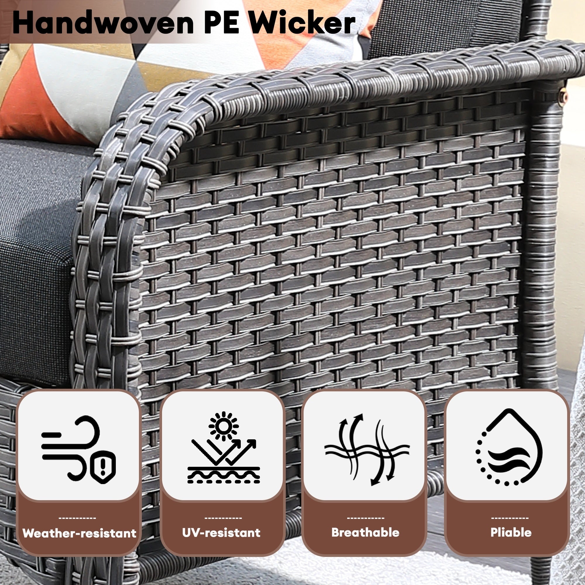 Ensemble de conversation de 4 pièces pour patio extérieur XIZZI avec table