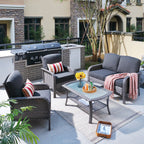 Ensemble de conversation de 4 pièces pour patio extérieur XIZZI avec table