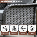 Ensemble de conversation de 4 pièces pour patio extérieur XIZZI avec table