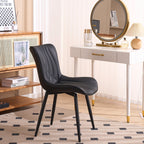 Lot de 2 chaises de salle à manger modernes en cuir rembourré sans accoudoirs