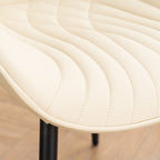 Lot de 2 chaises de salle à manger modernes en cuir rembourré sans accoudoirs