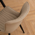 Lot de 2 chaises de salle à manger modernes en cuir rembourré sans accoudoirs