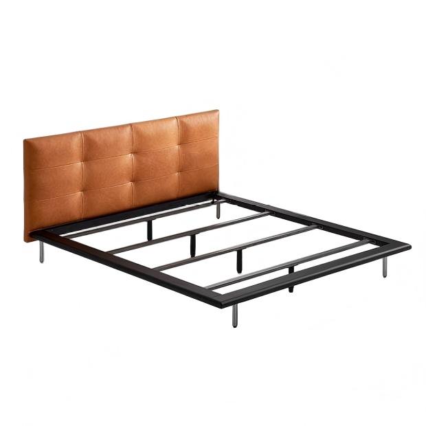 Toffee Brick Leather Bed