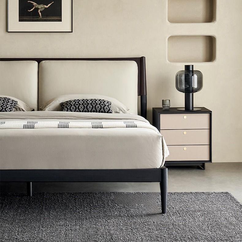 Truffle Cream Leather Bed