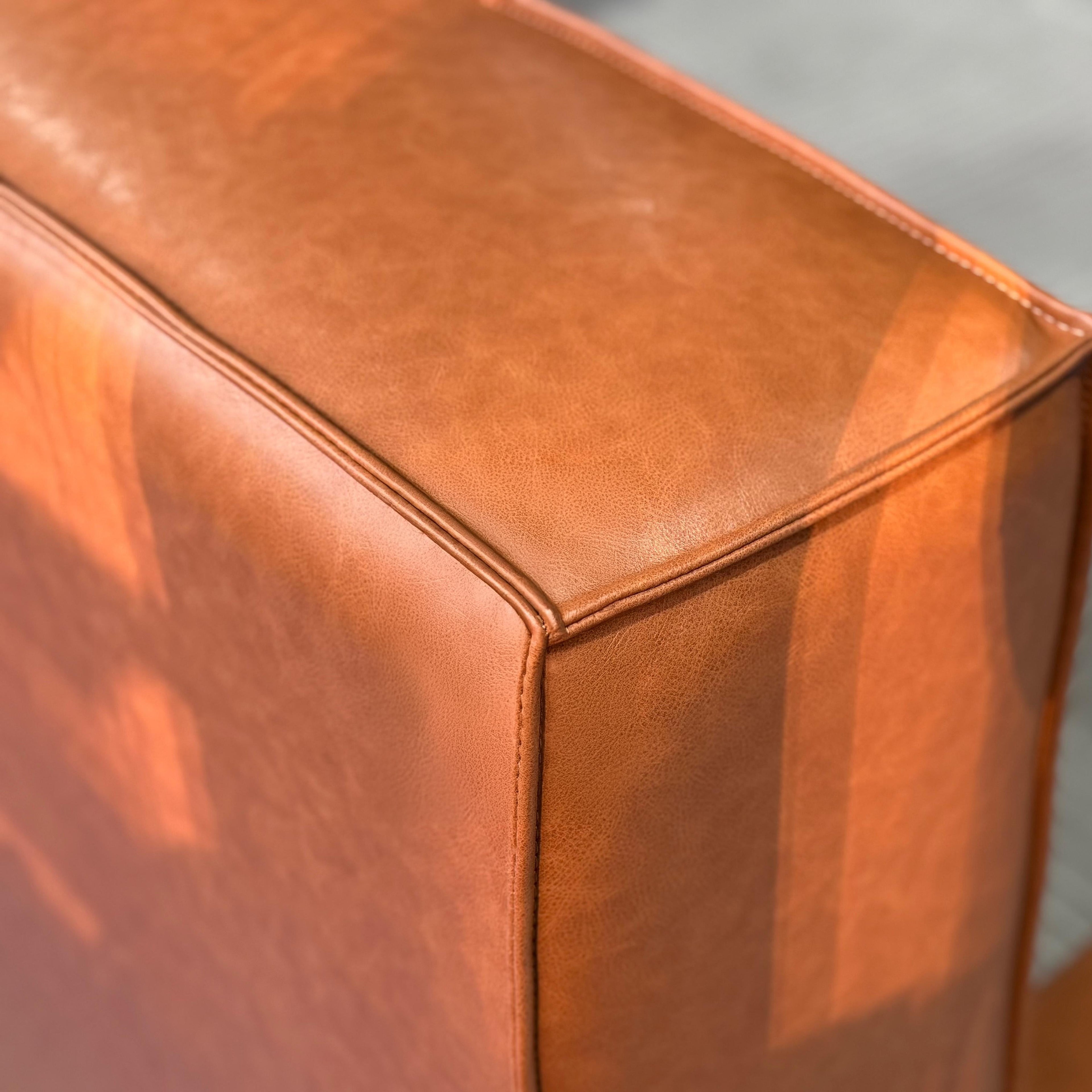 Cinnamon Leather Bed