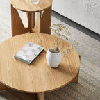 Vivid Oak Round Accent Side Table