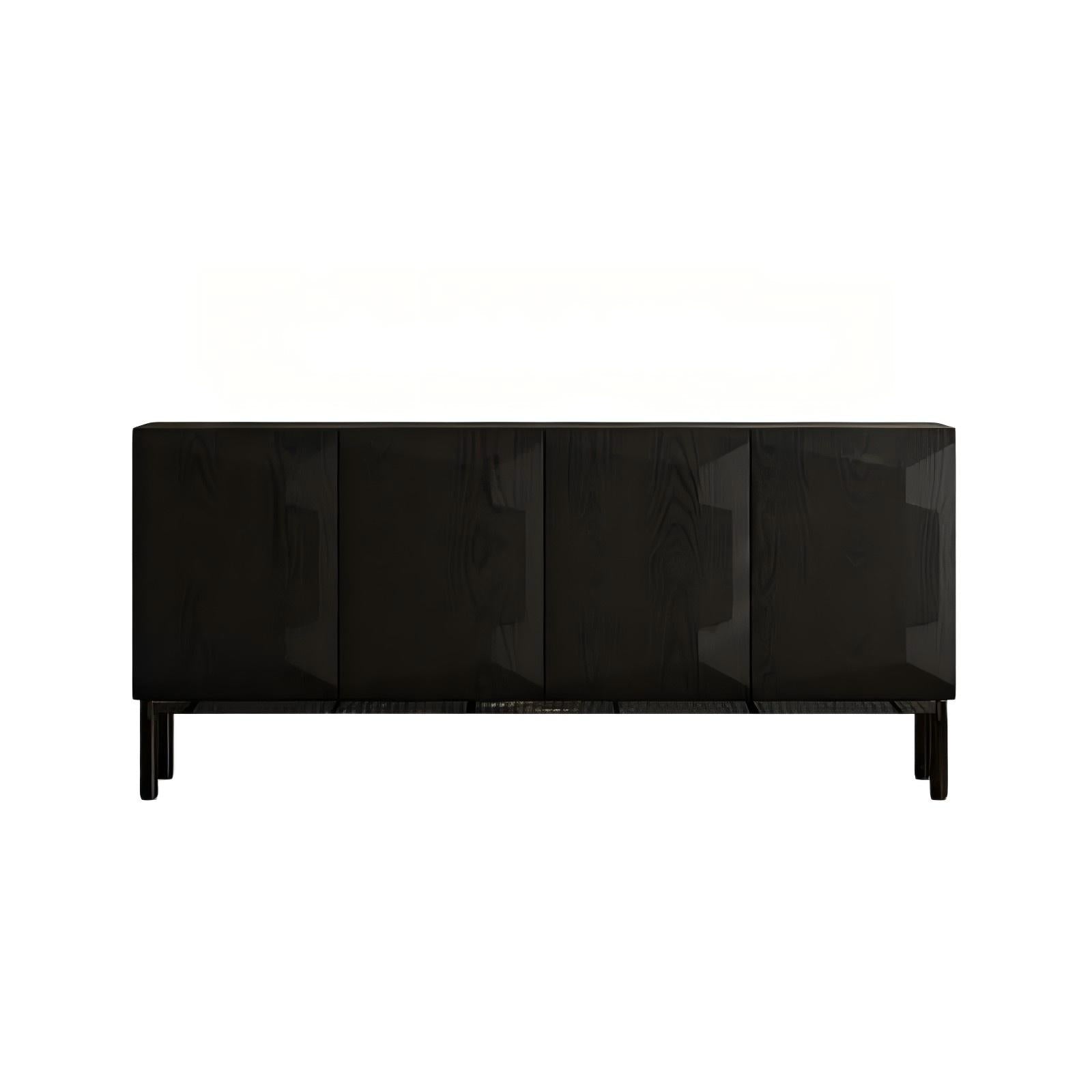 Florence Black Solid Wood Sideboard Cabinet