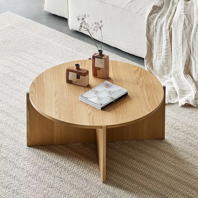 Vivid Oak Round Accent Side Table
