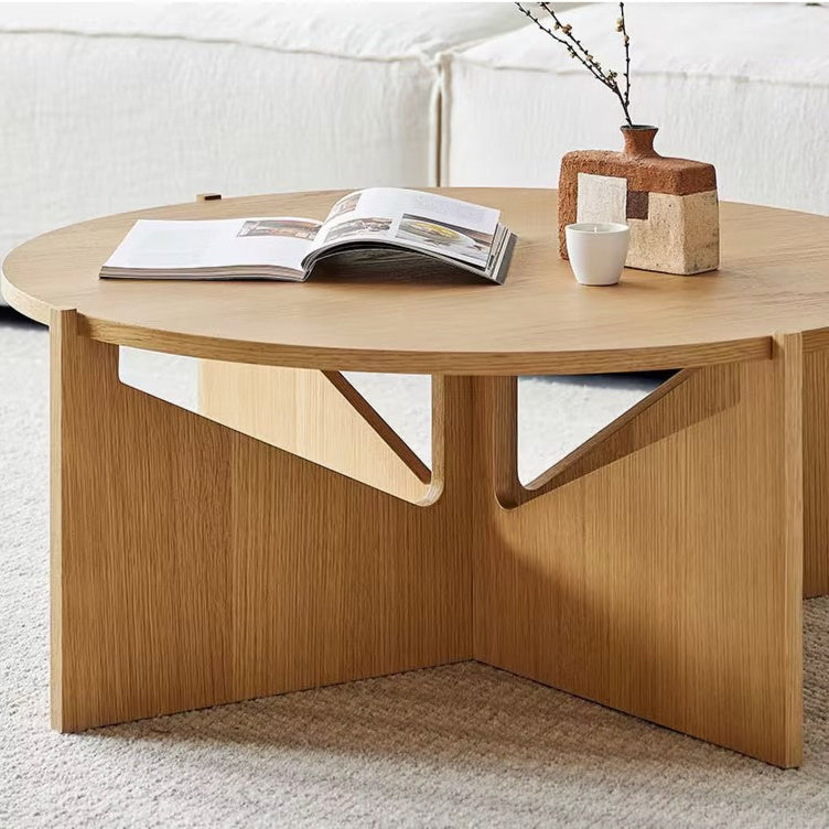 Vivid Oak Round Accent Side Table
