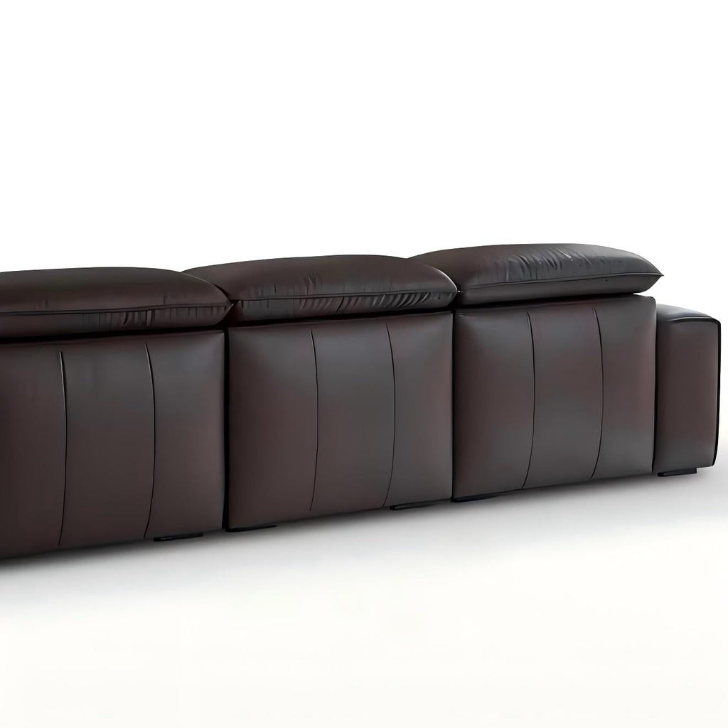 Nero Black Recliner Leather Lounge Sofa