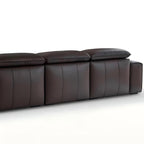 Nero Black Recliner Leather Lounge Sofa