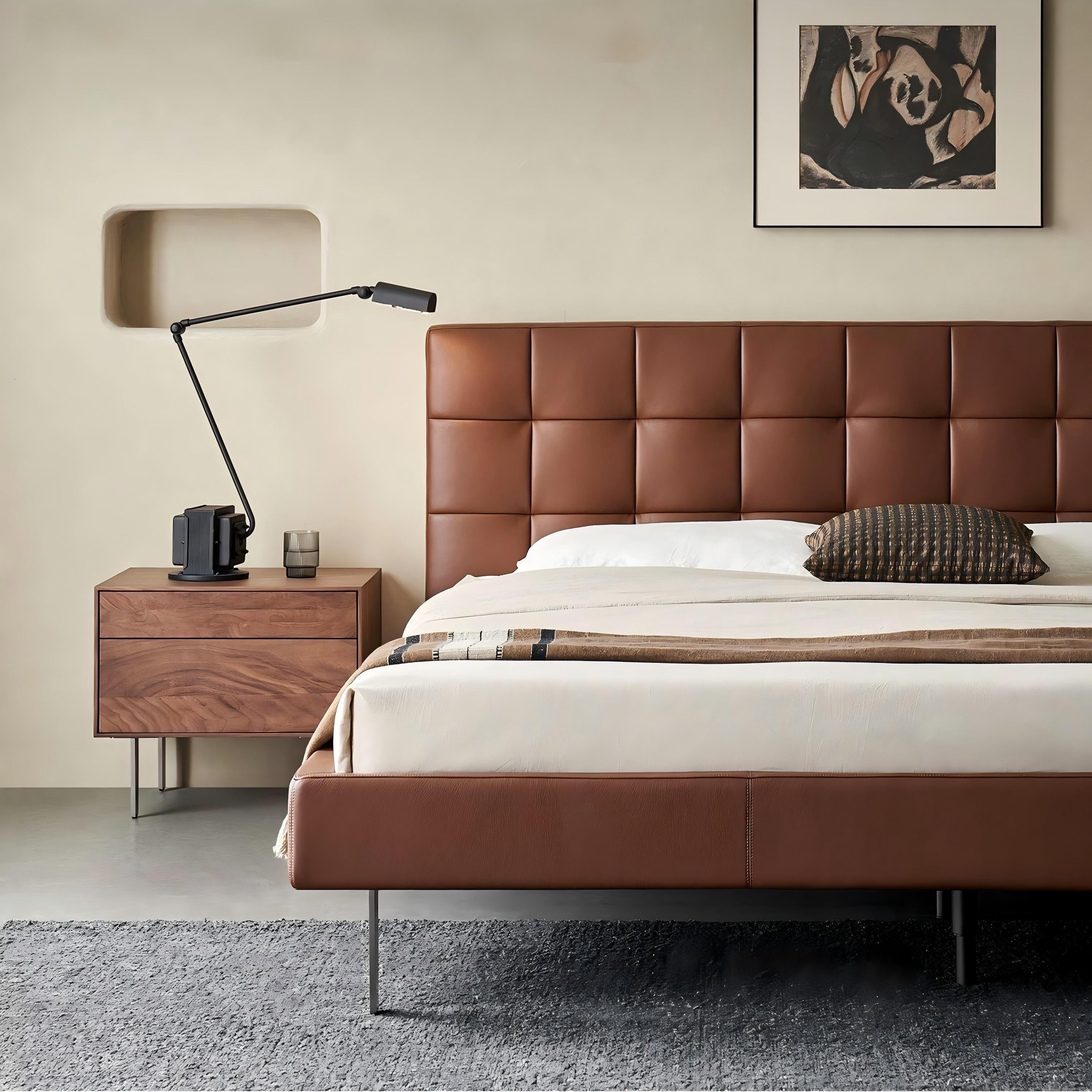 Mocha Slice Leather Bed