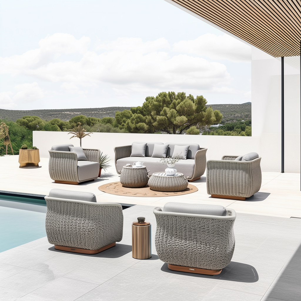 Laguna Outdoor Wicker Sofa Set with Cushions