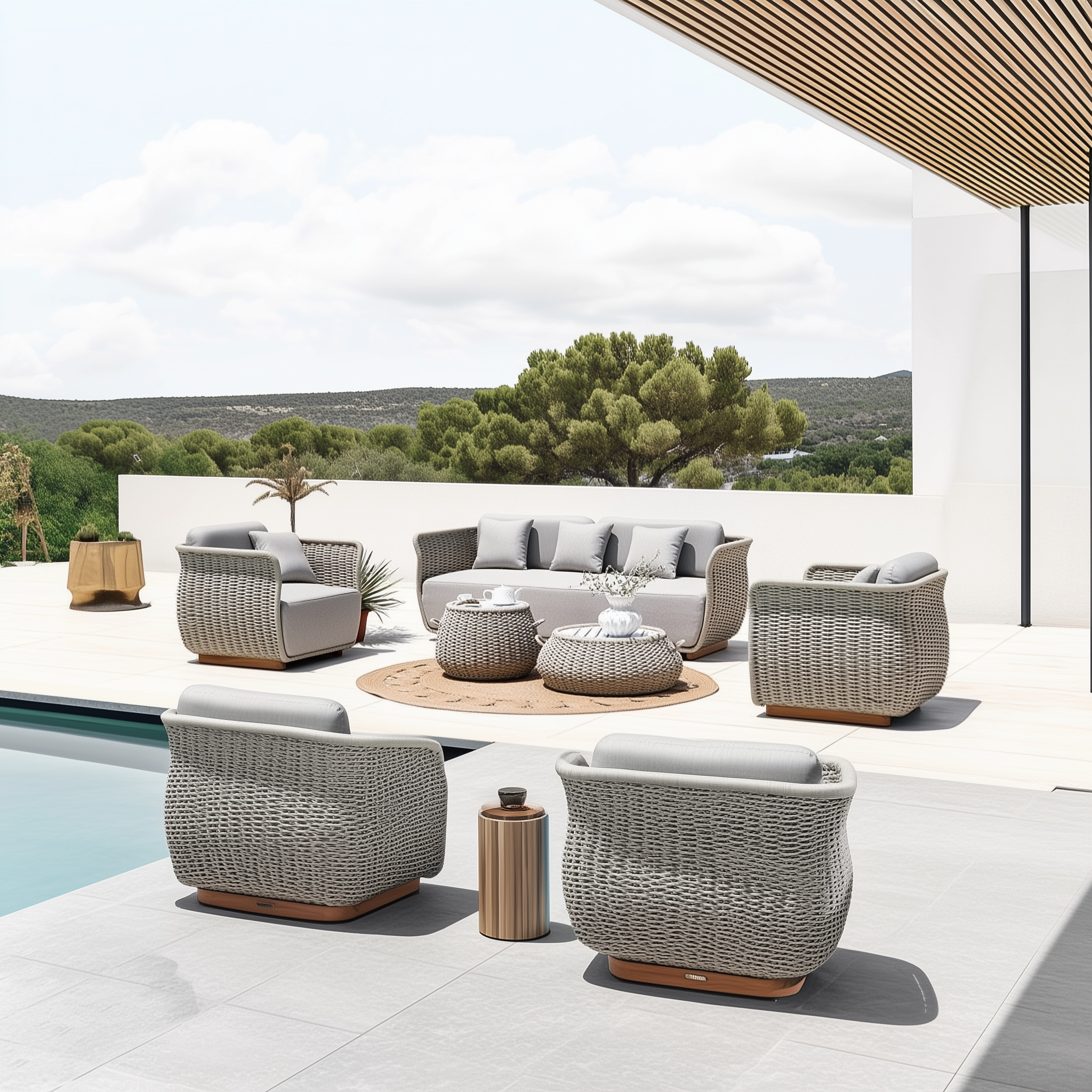 Laguna Outdoor Wicker Sofa Set with Cushions