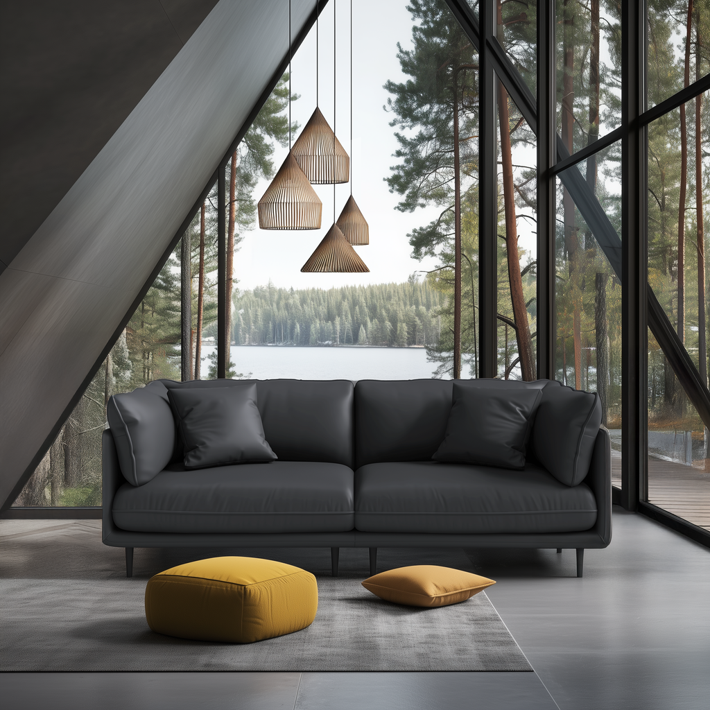 Vanilla Brown Leather Sofa