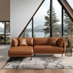 Vanilla Brown Leather Sectional