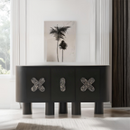 Cross & Line Black Sideboard Cabinet