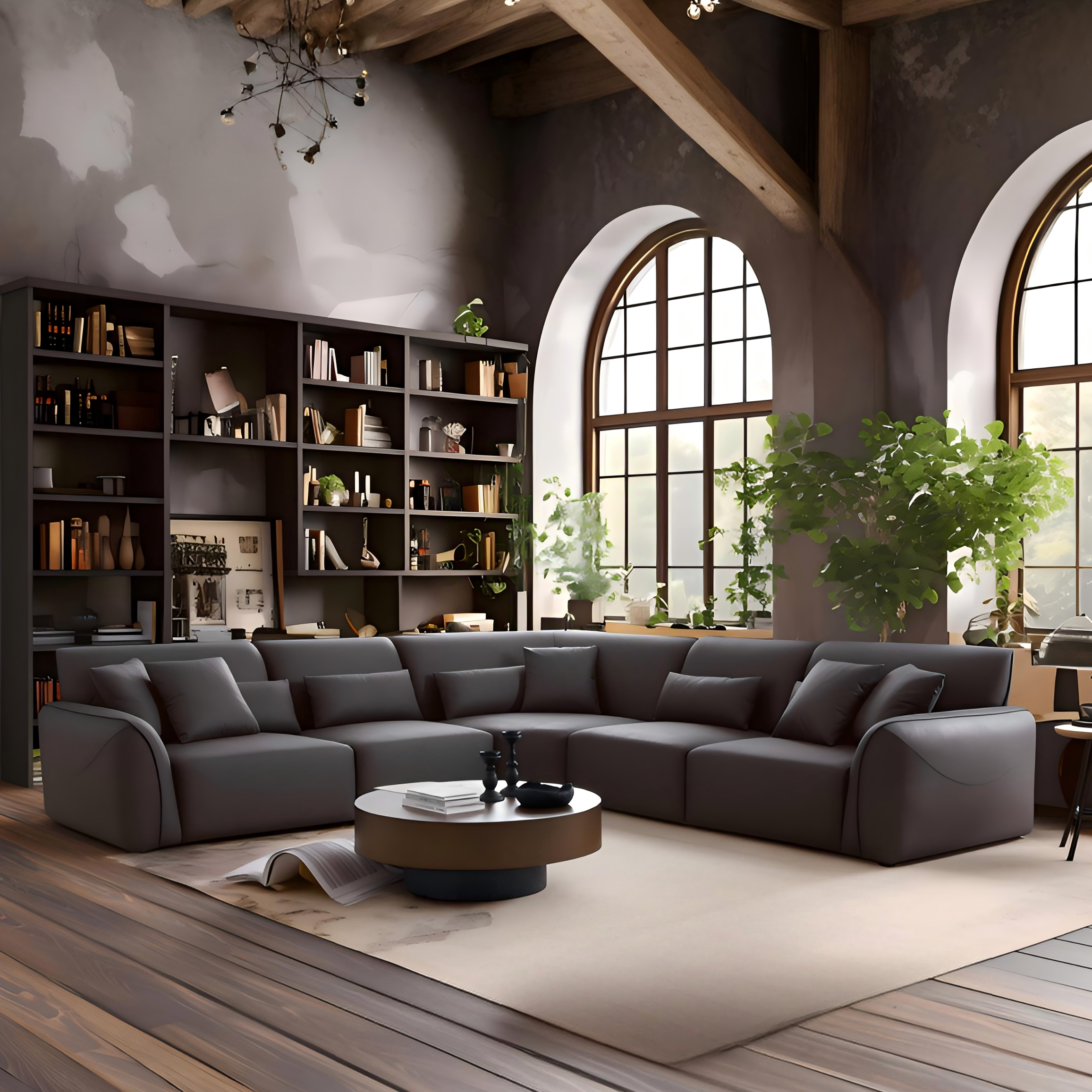 Milano Moda Minimalist Black Corner Sofa