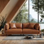 Vanilla Brown Leather Sofa