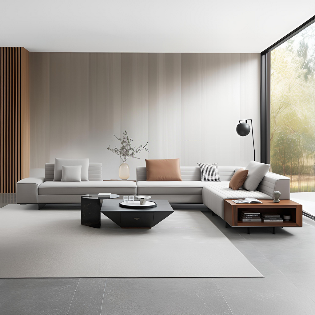 Brandy Channel Tufting Sectional with Coffee Table