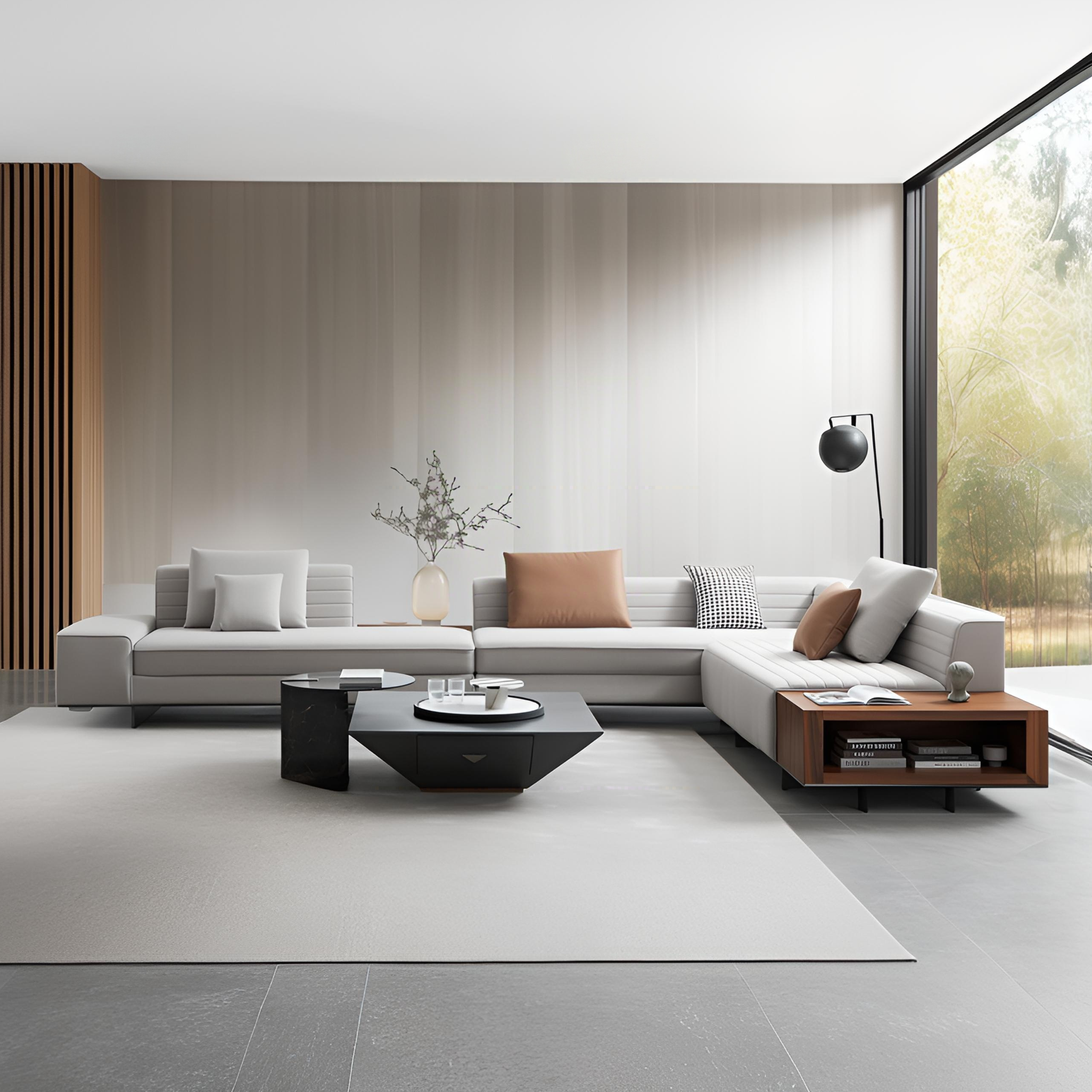 Brandy Channel Tufting Sectional with Coffee Table