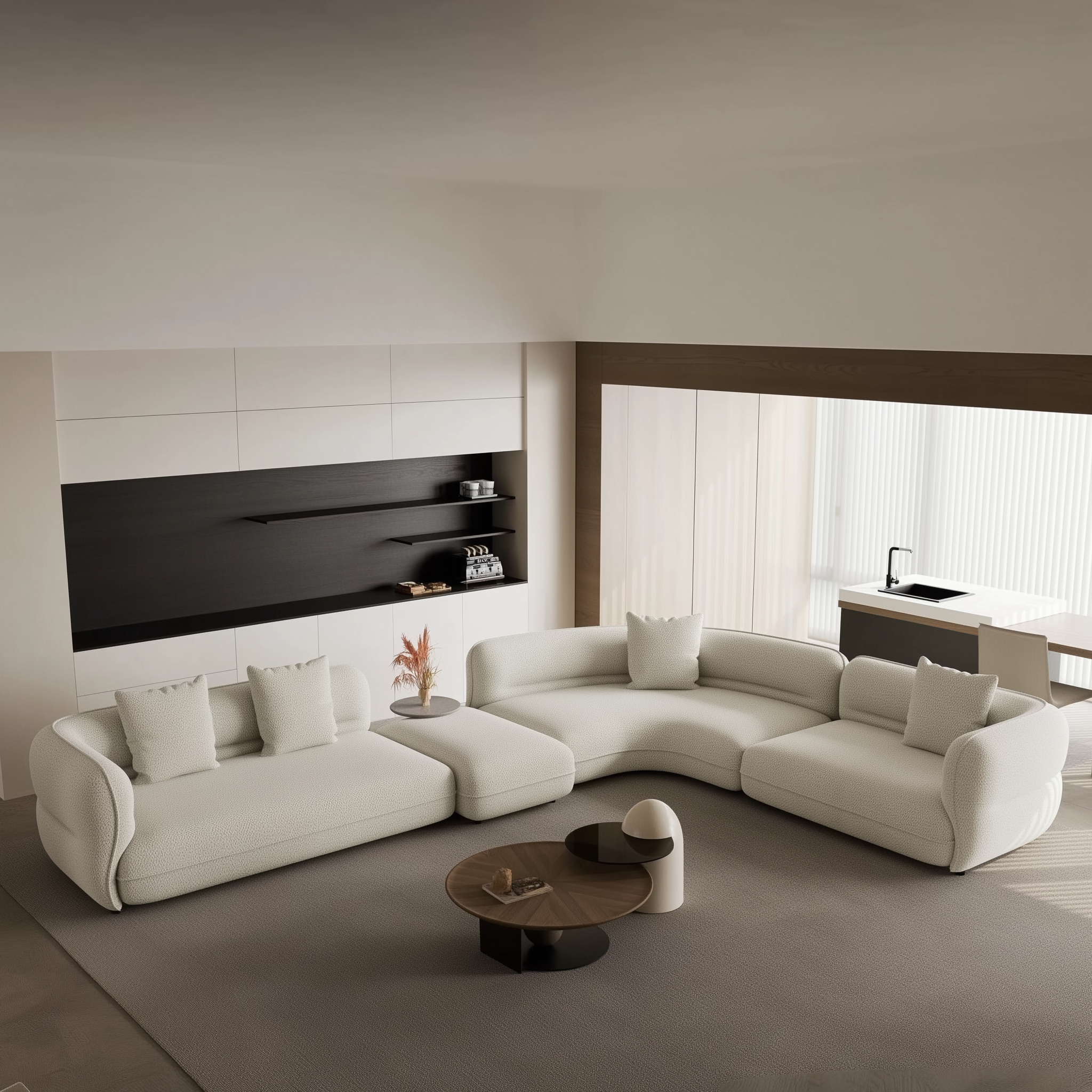 Prism Minimalist Corner Sectional Sofa