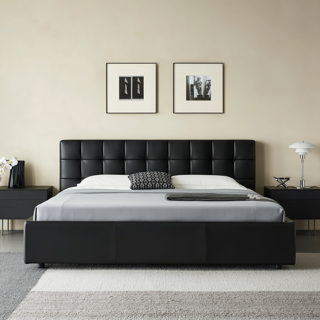 Sugar Cube Leather Bed