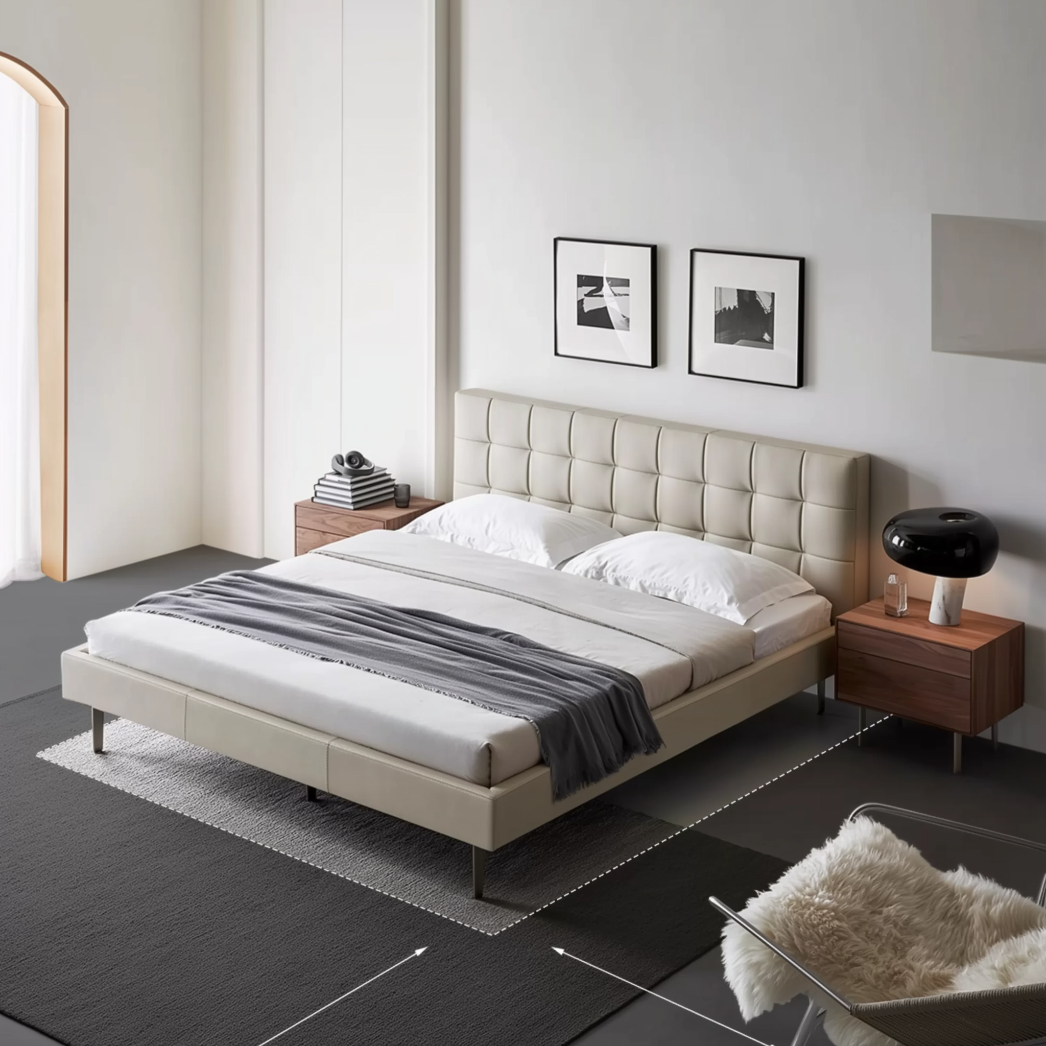 Mocha Slice Leather Bed