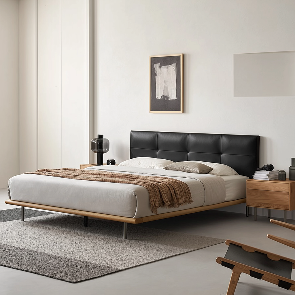 Toffee Brick Leather Bed