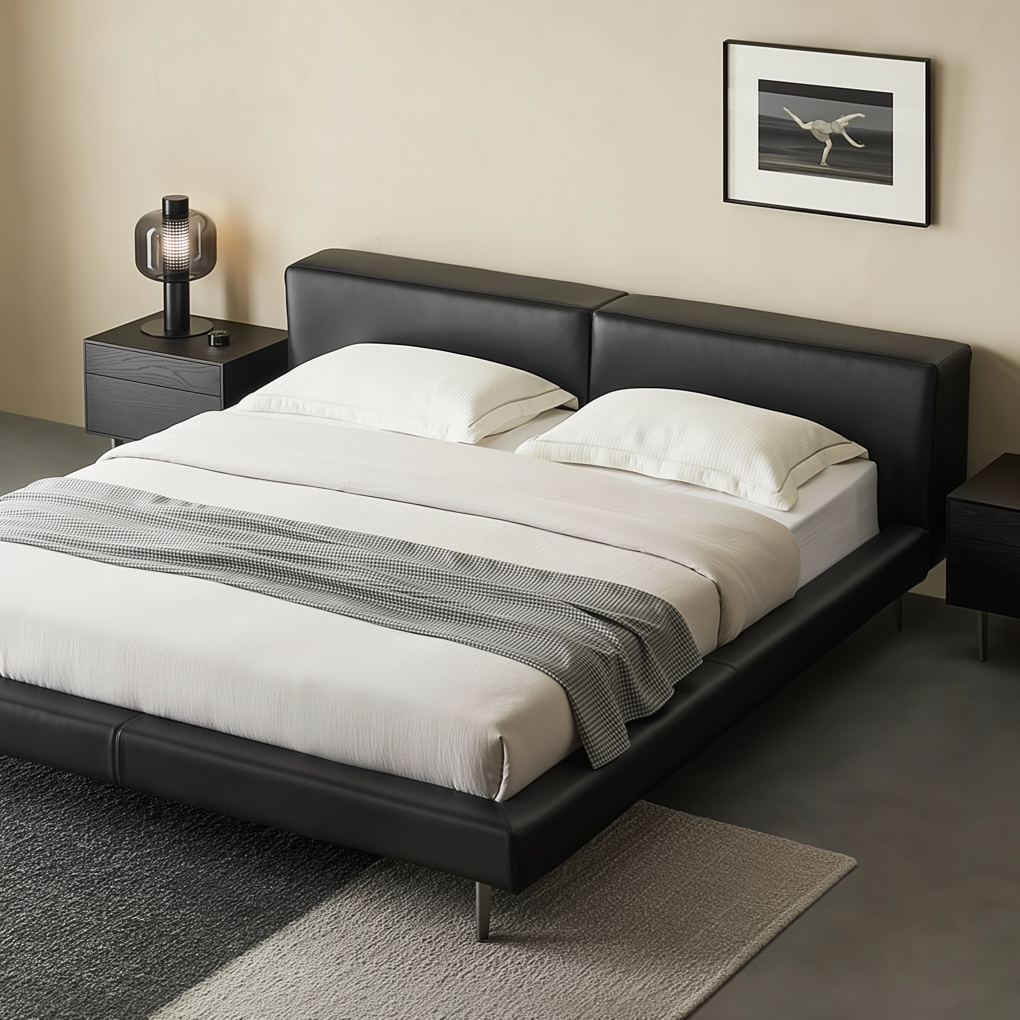 Charcoal Toast Leather Bed