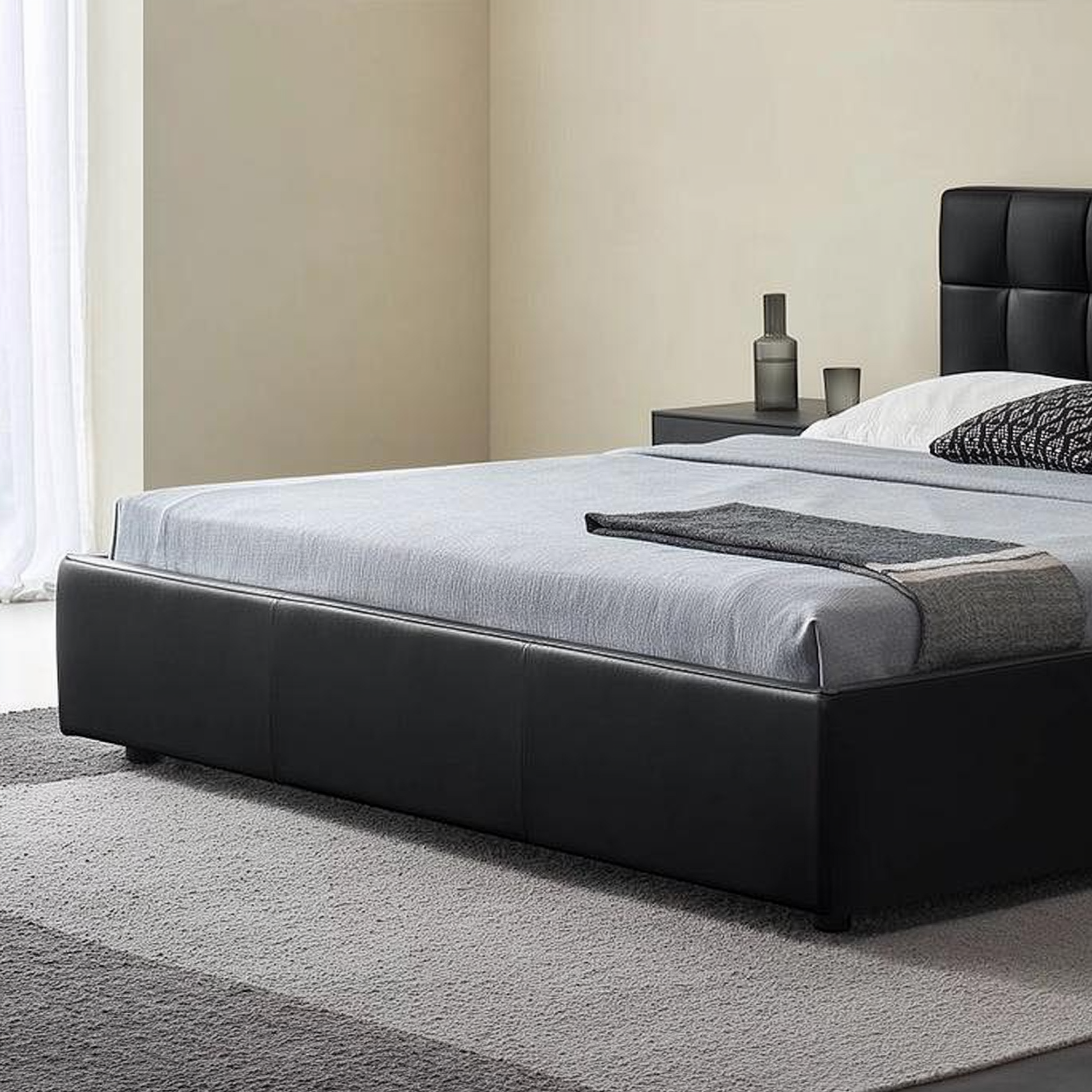 Sugar Cube Leather Bed