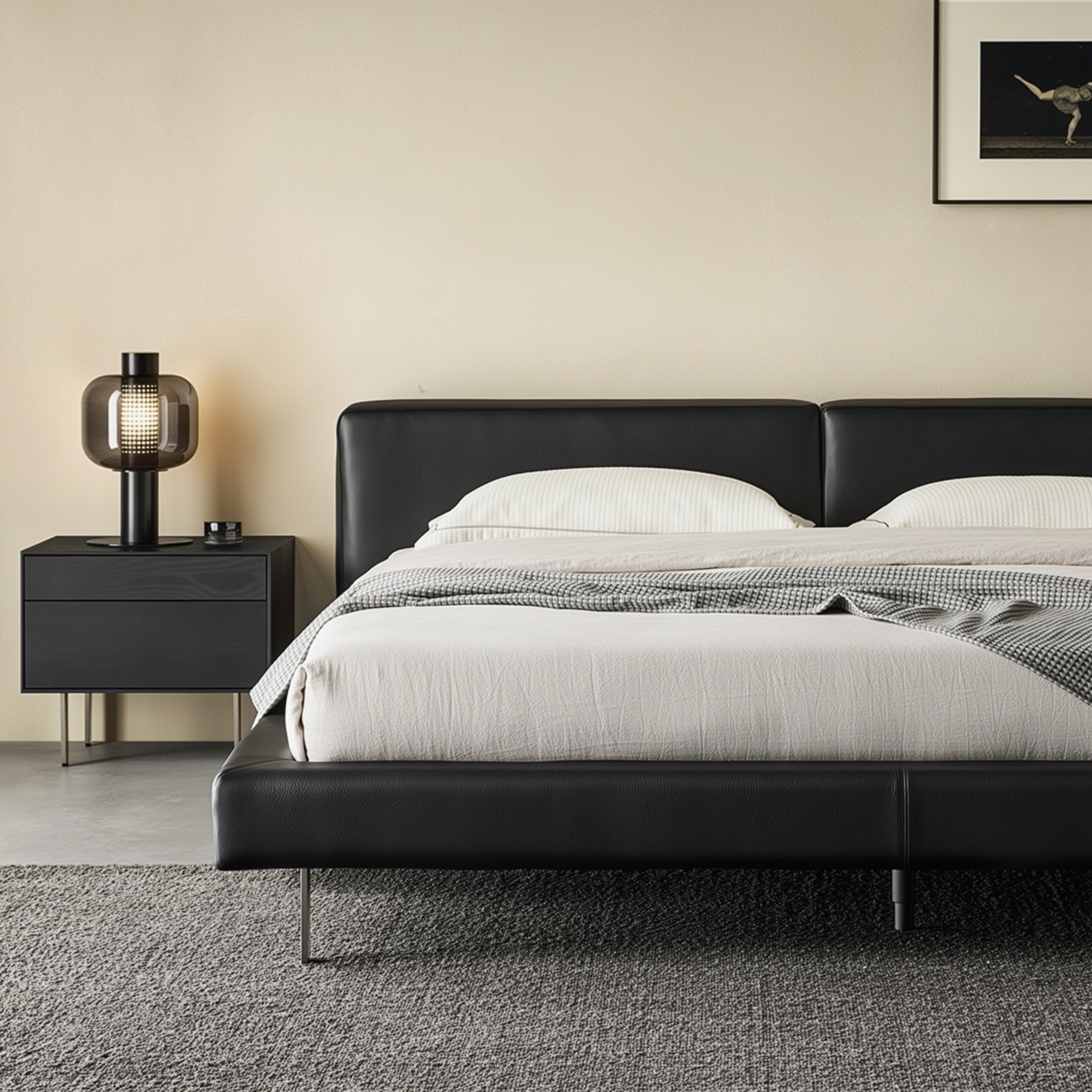 Charcoal Toast Leather Bed