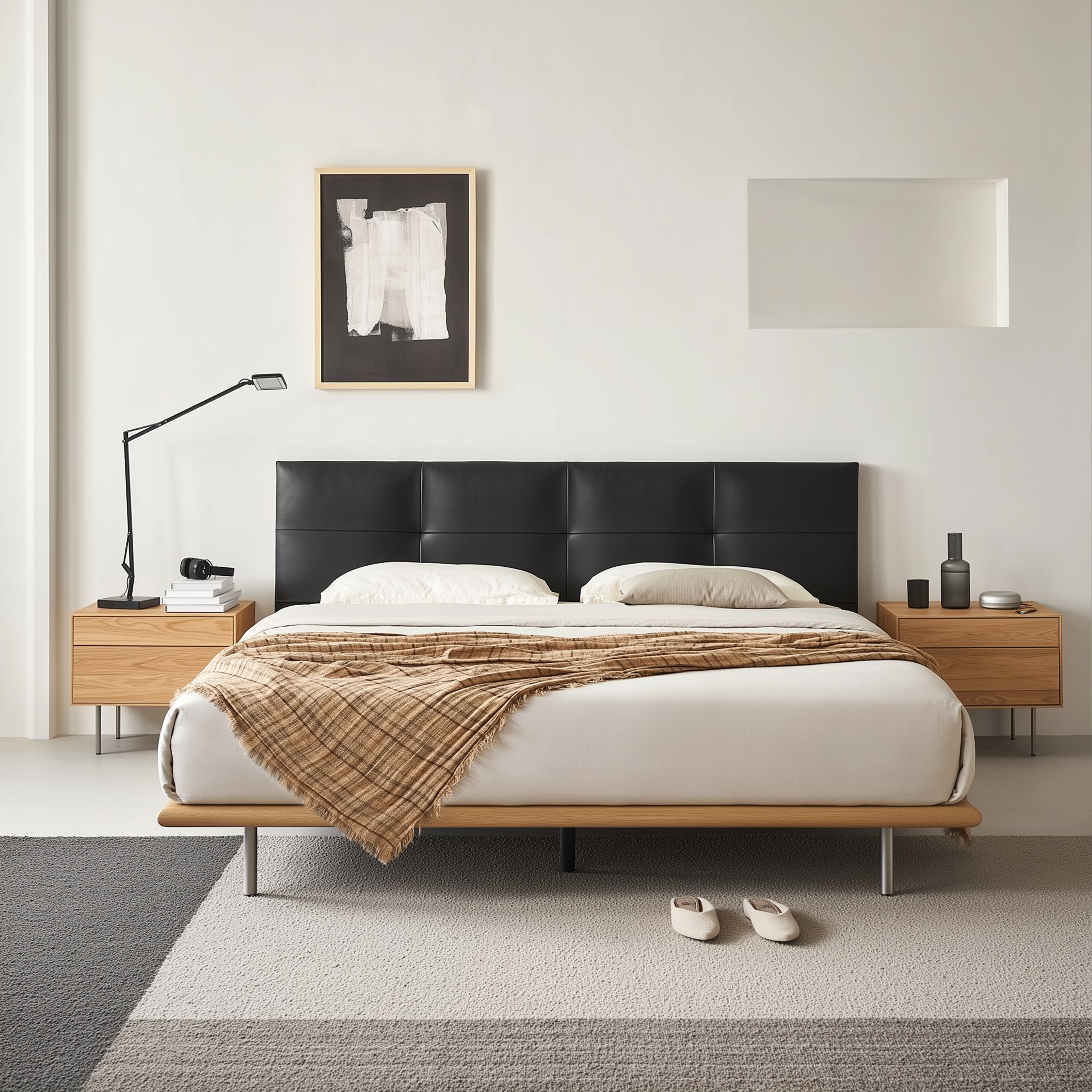 Toffee Brick Leather Bed