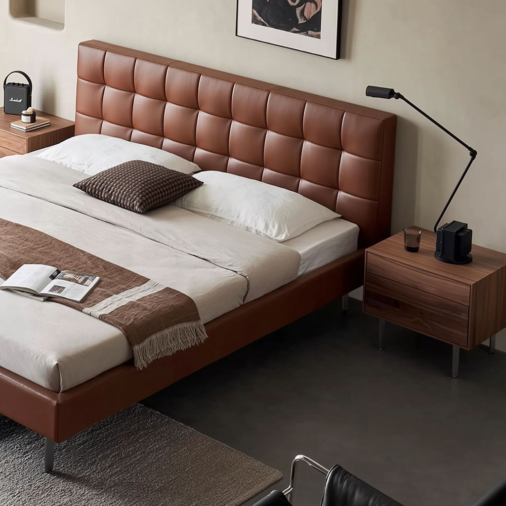 Mocha Slice Leather Bed