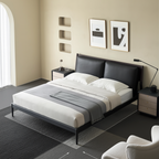 Truffle Cream Leather Bed