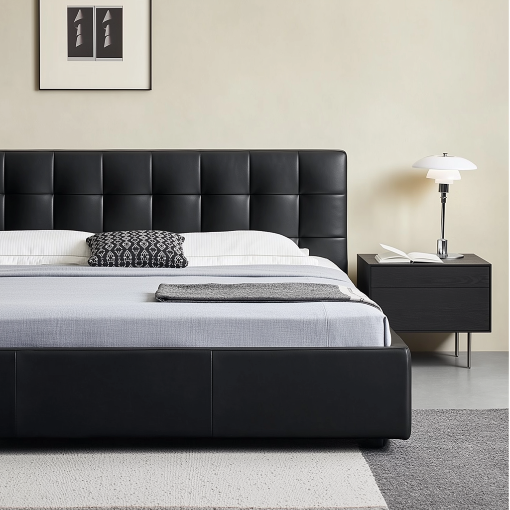 Sugar Cube Leather Bed