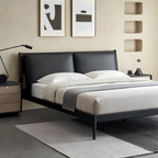 Truffle Cream Leather Bed