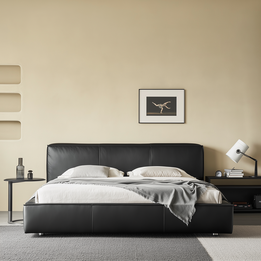 Cinnamon Leather Bed