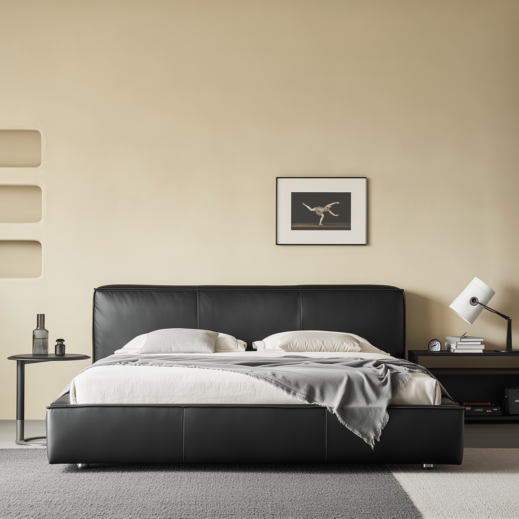 Cinnamon Leather Bed