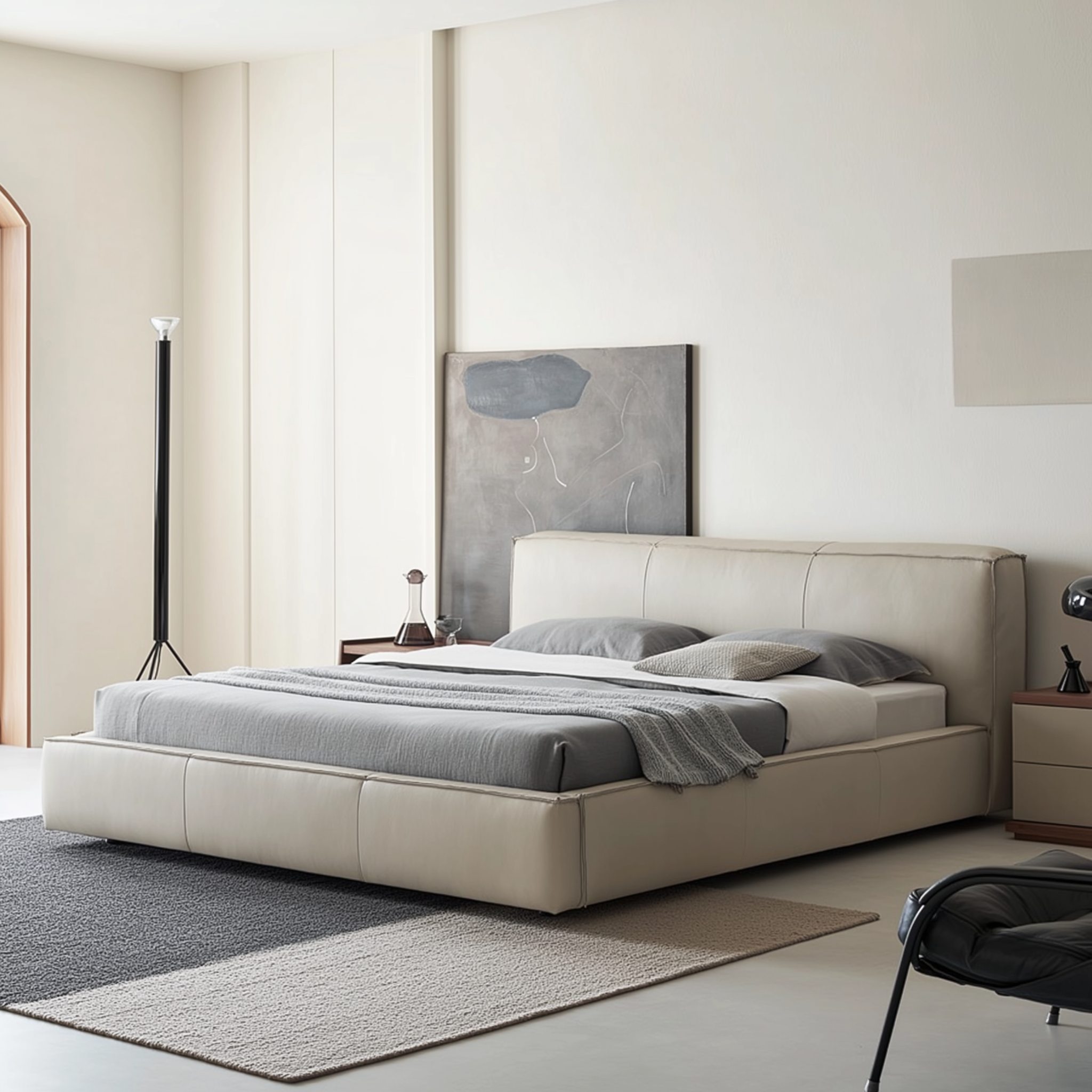 Cinnamon Leather Bed