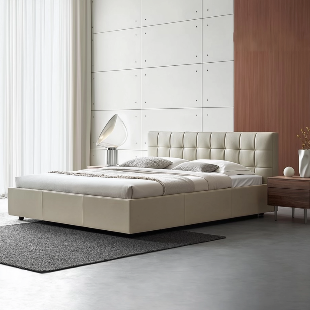 Sugar Cube Leather Bed