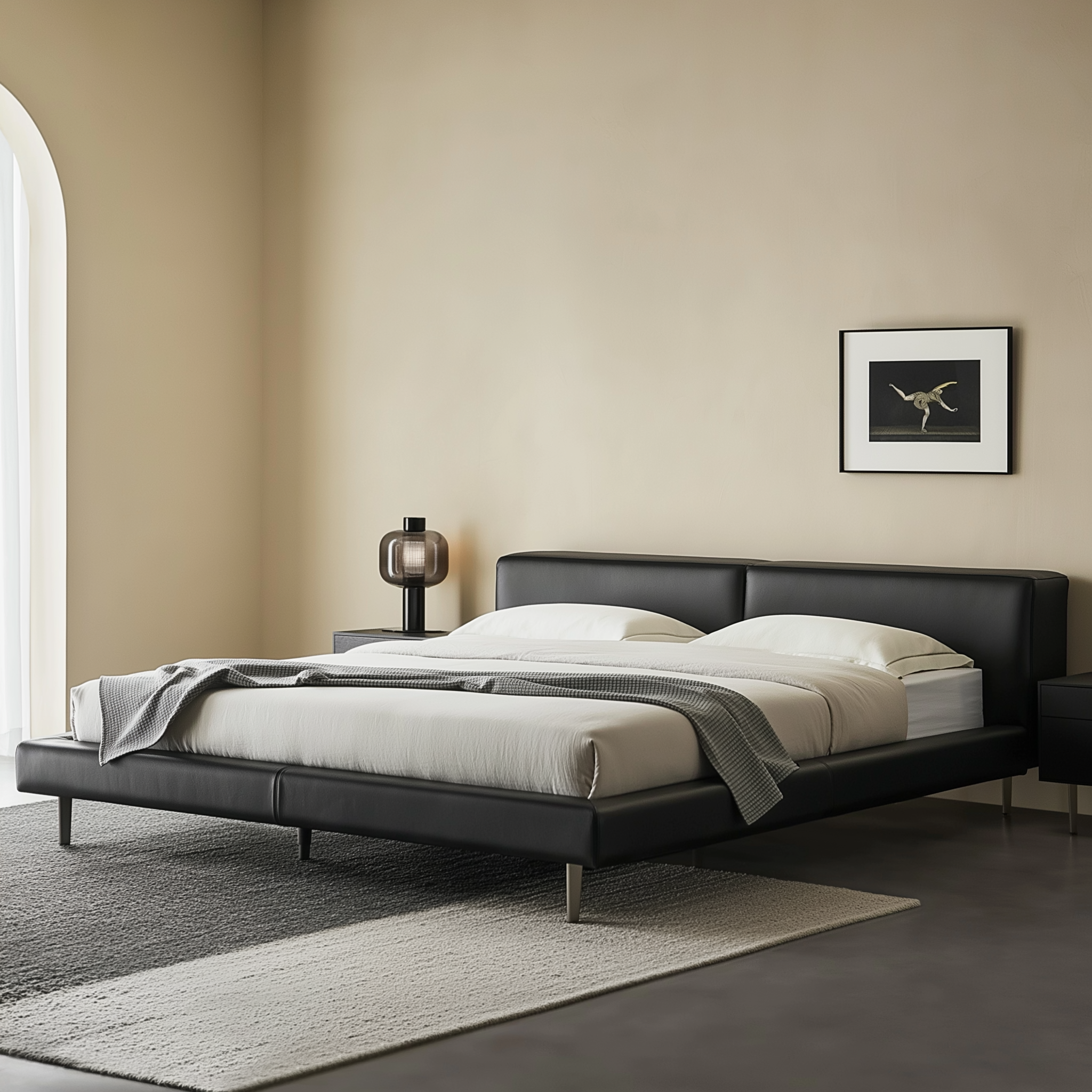 Charcoal Toast Leather Bed