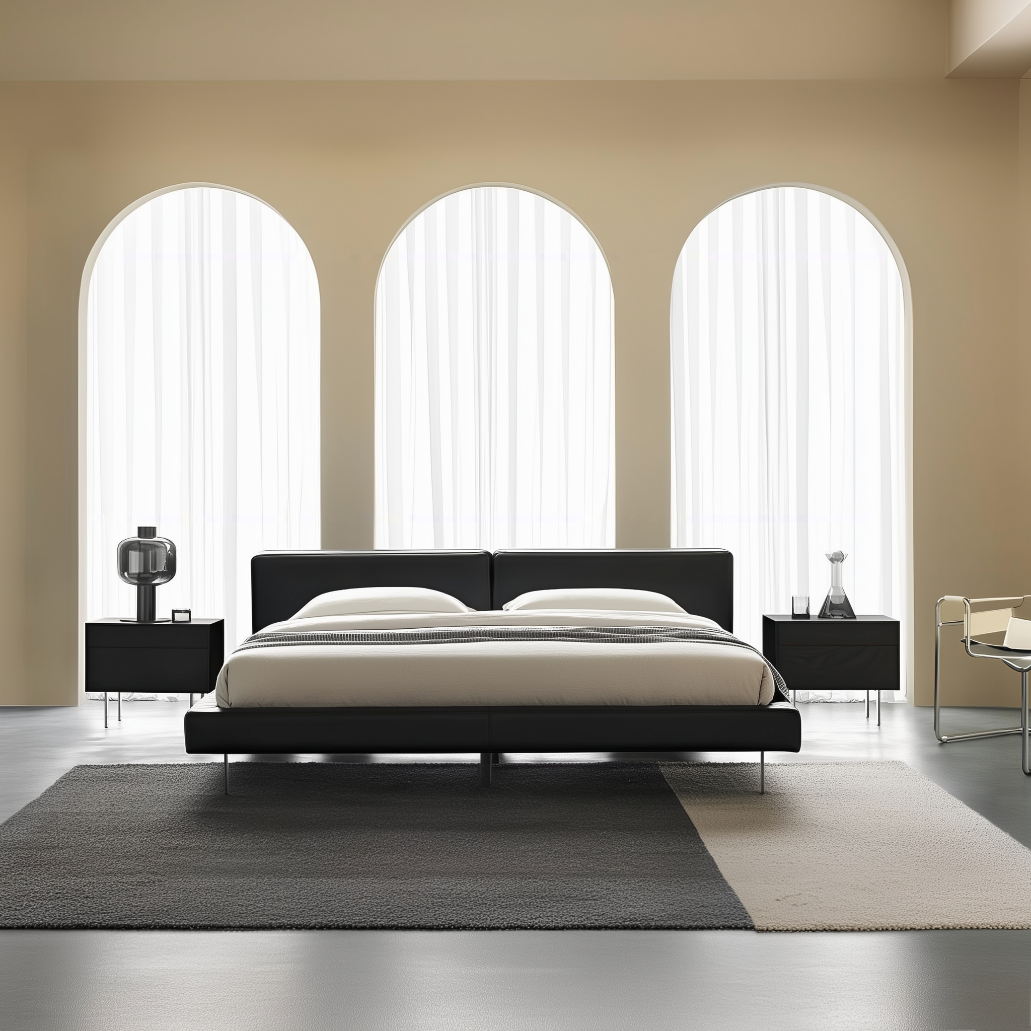 Charcoal Toast Leather Bed