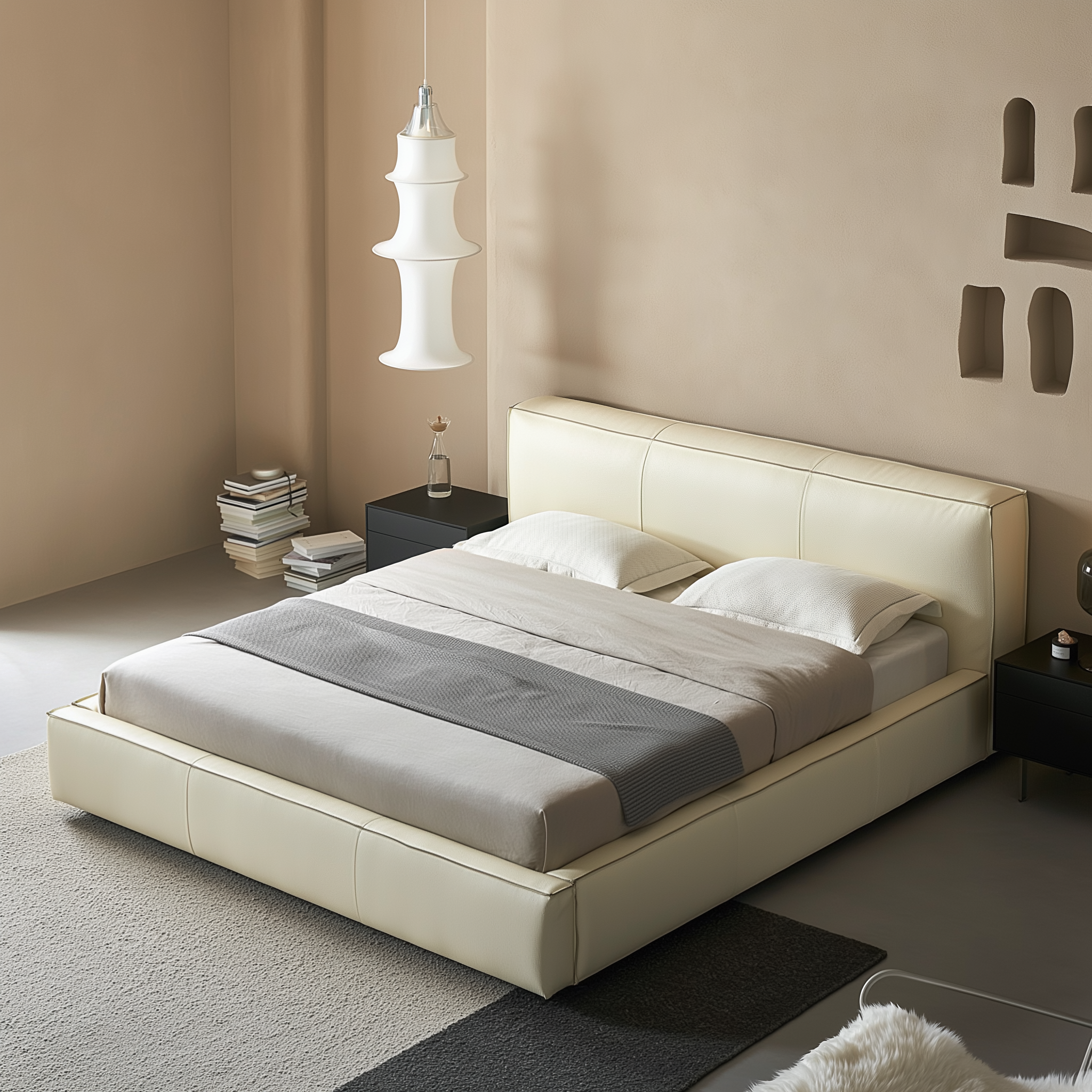 Cinnamon Leather Bed