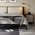 Truffle Cream Leather Bed